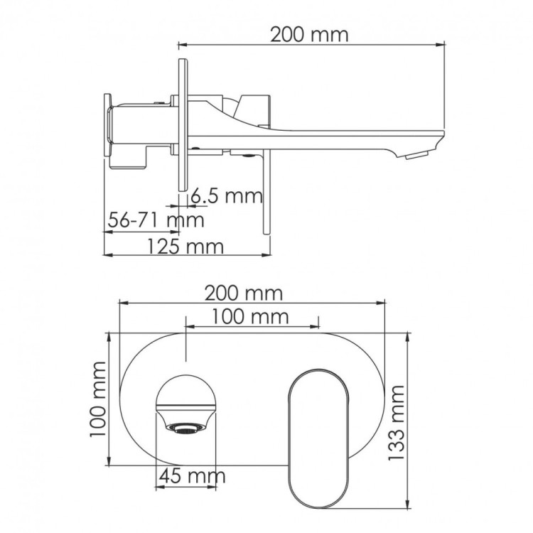 WasserKRAFT Elbe 7430 Встраиваемый смеситель для раковины