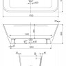 Ванна из литьевого мрамора Cezares TITAN-SQUARE-170-70-57