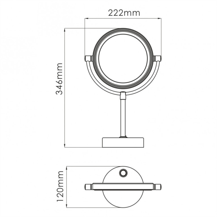 WasserKRAFT K-1005 Зеркало с LED-подсветкой двухстороннее, стандартное и с 3-х кратным увеличением