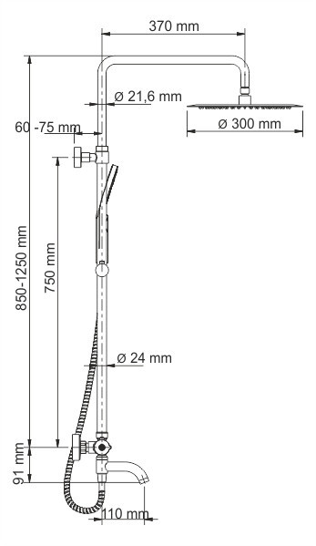 WasserKRAFT A28801 Thermo Душевой комплект с термостатическим смесителем