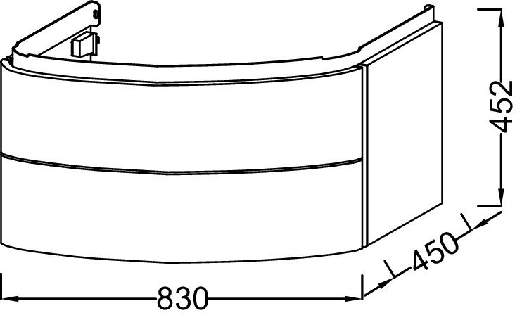 Мебель 83 см для раковины-столешницы 100 см Jacob Delafon PRESQU'ILE EB1104-N21