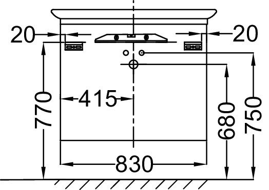 Мебель 83 см для раковины-столешницы 100 см Jacob Delafon PRESQU'ILE EB1104-N21