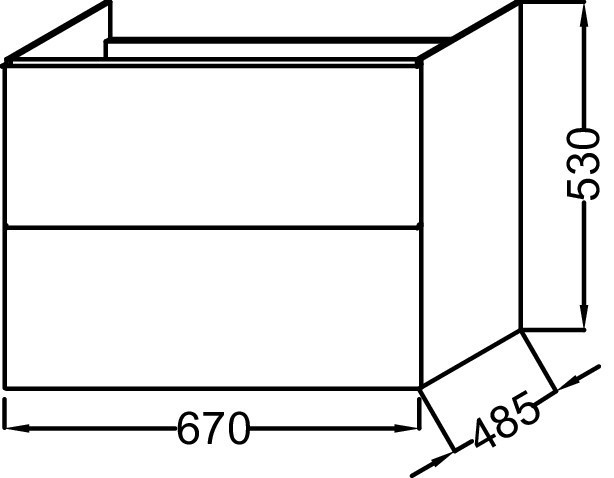 Mебель 70 см для раковины Jacob Delafon ODEON UP EB890-N14