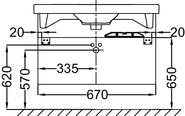 Mебель 70 см для раковины Jacob Delafon ODEON UP EB890-N14