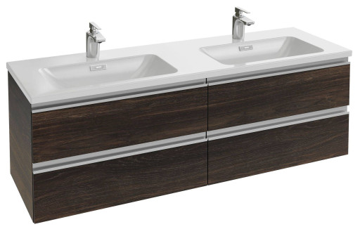 Мебель для раковины-столешницы 140 см, 4 выдвижных ящика, серый антрацит Jacob Delafon VOX EB2020-RA-442