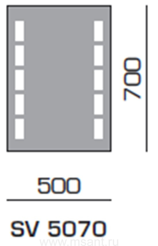 Зеркало SanVit Андромеда 50 с подсветкой