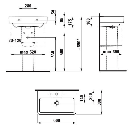 Раковина Laufen Pro A 60 8.1895.9