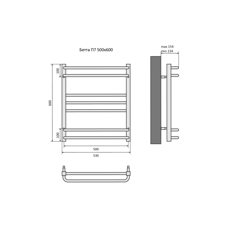 Полотенцесушитель водяной Aquatek Бетта AQ KRC0760BL