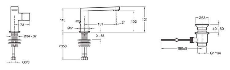 Смеситель для раковины Jacob Delafon Composed E73050