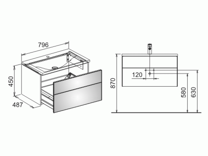 Тумба под раковину Keuco Royal Reflex 34060 210000