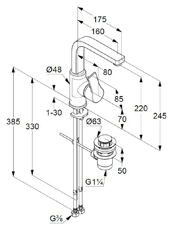 Смеситель для раковины Kludi Zenta SL 480270565