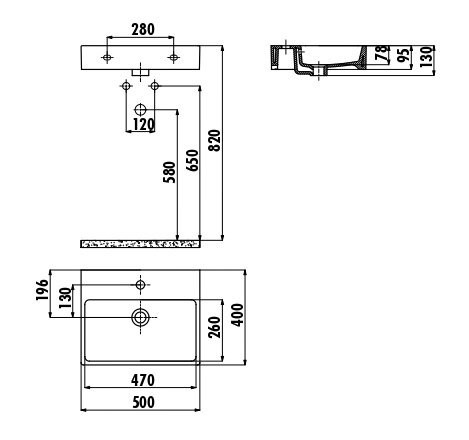 CREAVIT Раковина NX242 мебельная (40*50 см)