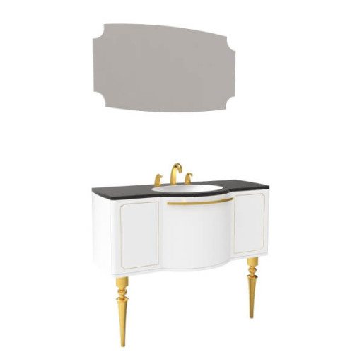 Нижний модуль с раковиной GZ0120.00.BBA+GZ120 бел. золото