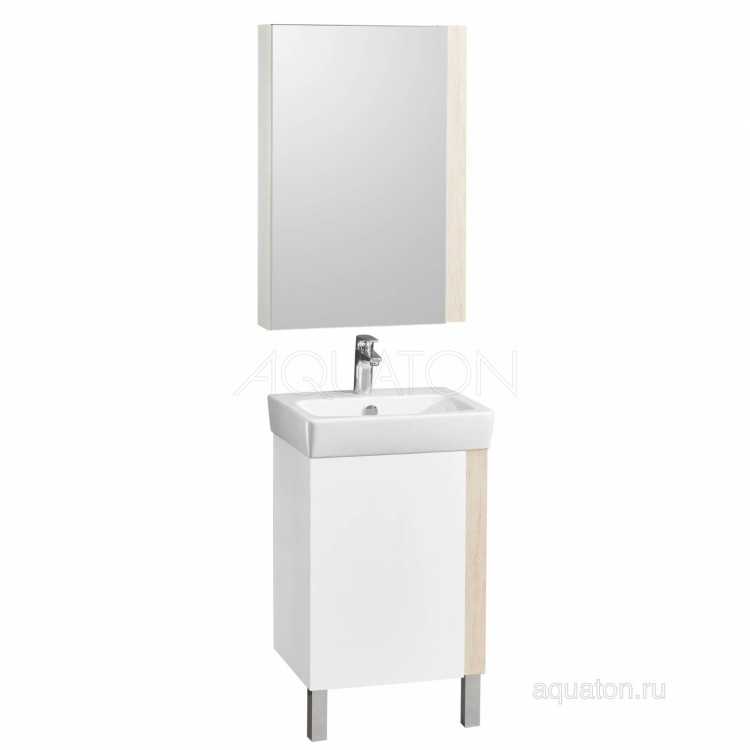 Тумба под раковину AQUATON Кантри 50 белый, дуб верона 1A257801AHB20