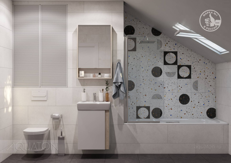 Тумба под раковину AQUATON Кантри 50 белый, дуб верона 1A257801AHB20