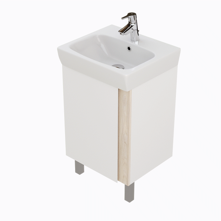 Тумба под раковину AQUATON Кантри 50 белый, дуб верона 1A257801AHB20