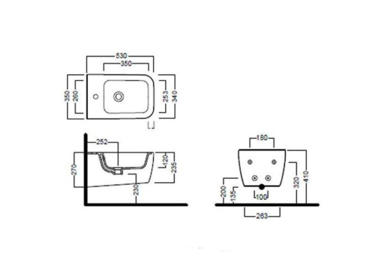 Биде Hatria Fusion Q YXCO подвесное