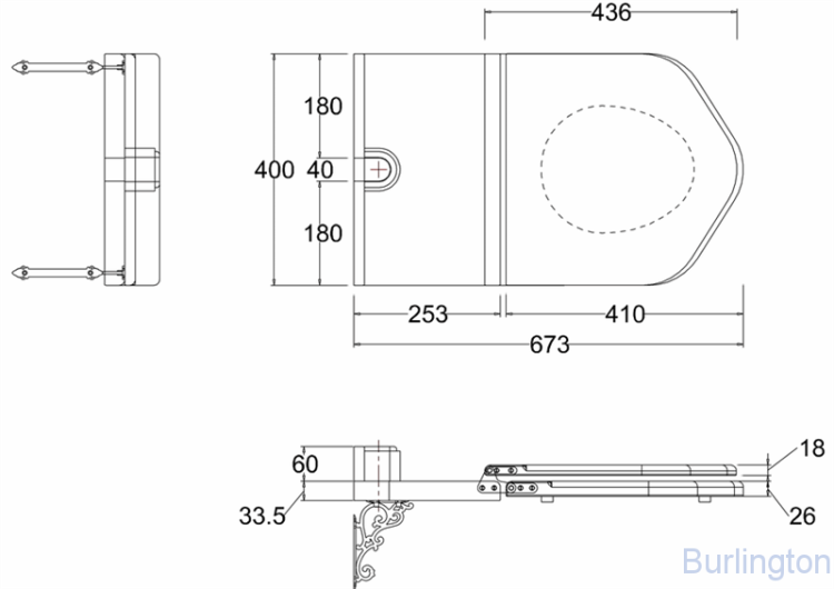 Сиденье- трон для унитаза с высоким бачком, красное дерево [S15M]