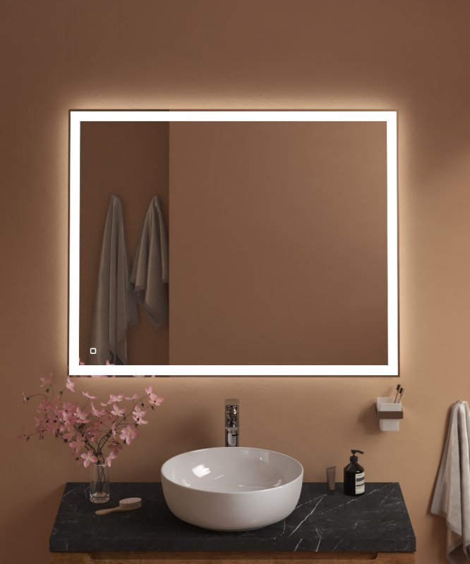 Зеркало с встроенным светильником, сенсорным выключателем и подогревом 12W, 220-240V BelBagno SPC-GRT-1200-800-LED-TCH-WARM