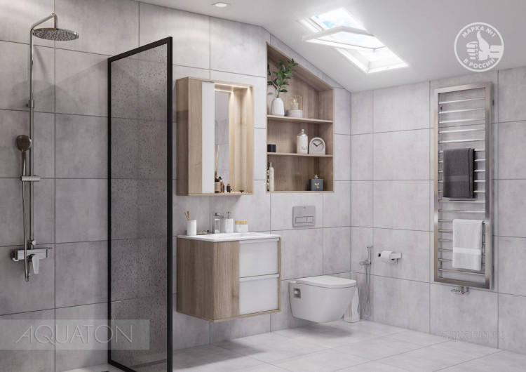 Тумба под раковину Aquaton Бостон 75 дуб эврика 1A240101BN010