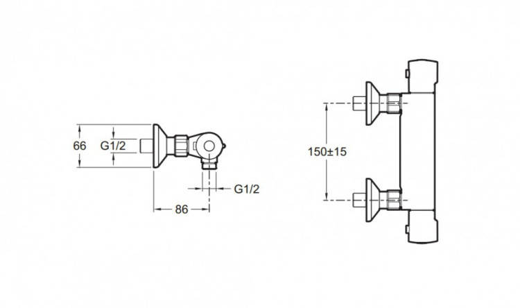 Смеситель для душа Jacob Delafon July E8455-CP с термостатом