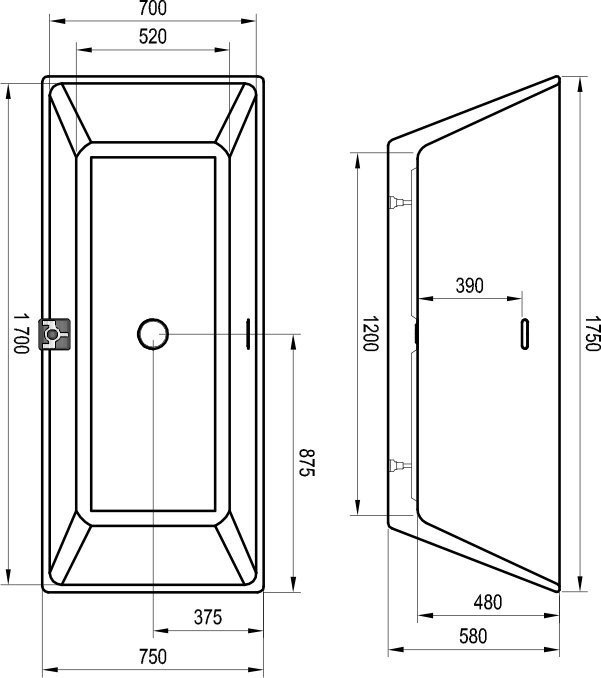 Акриловая ванна Ravak Freedom 1750х750
