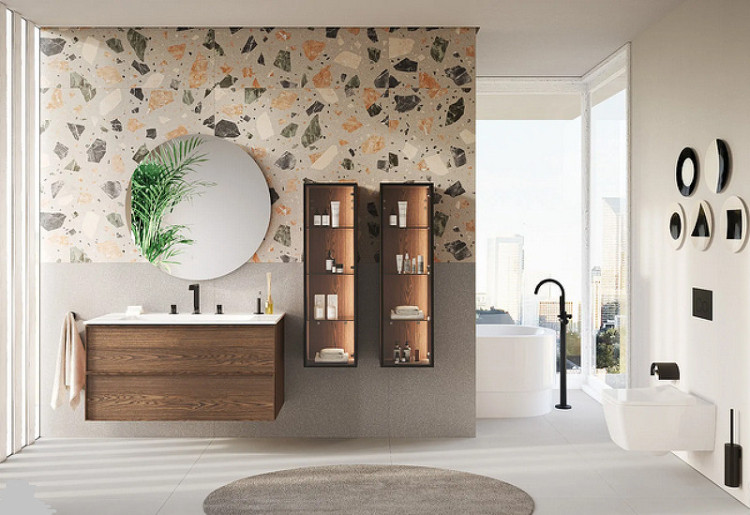 Тумба с раковиной Vitra Metropole Edge 120 67157 подвесная Ореховое дерево