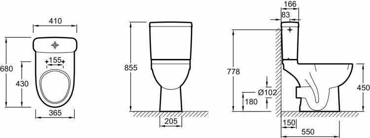 Высокий унитаз с горизонтальным выпуском Jacob Delafon ODEON UP 4966CK-00