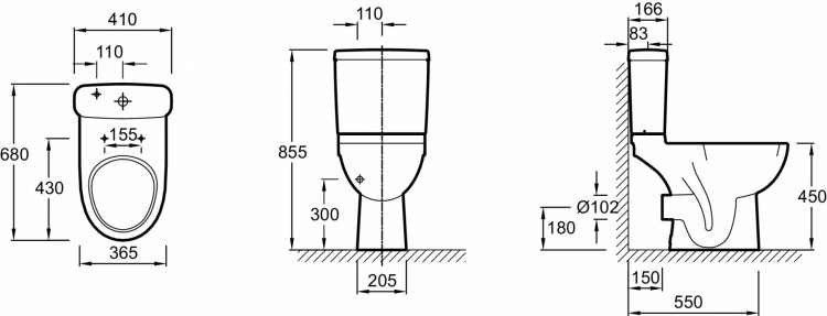 Высокий унитаз с горизонтальным выпуском Jacob Delafon ODEON UP 4966CK-00