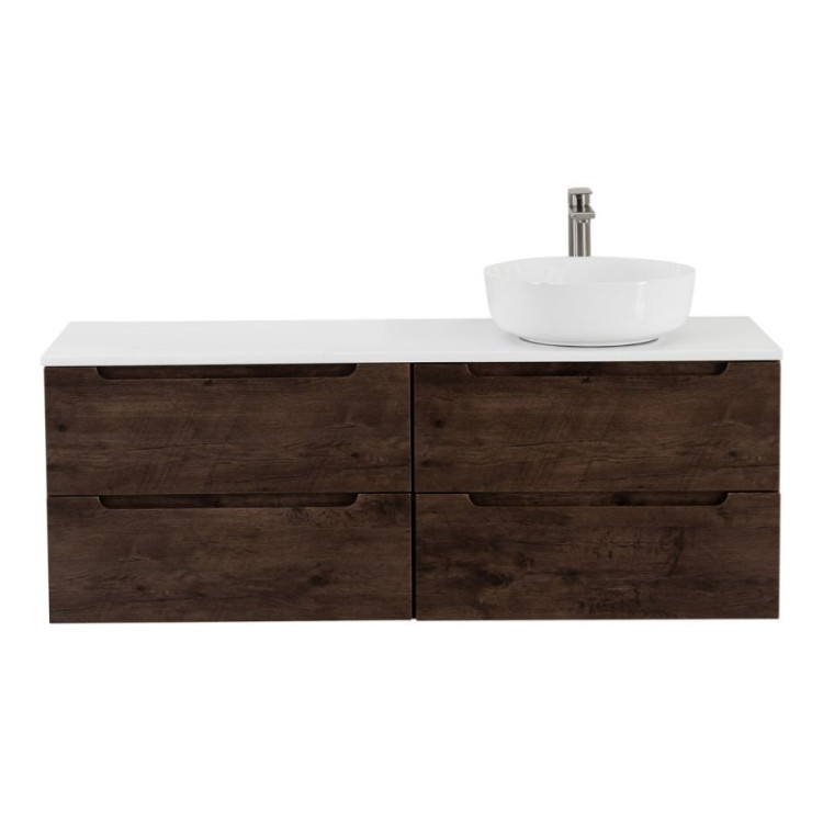 Столешница из МДФ с двумя отверстиями под раковину и с двумя отверстиями под смеситель, 1204x462x19 BelBagno EK-120-2-BO