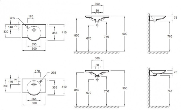 Раковина Jacob Delafon Spherik 60 E4503-00
