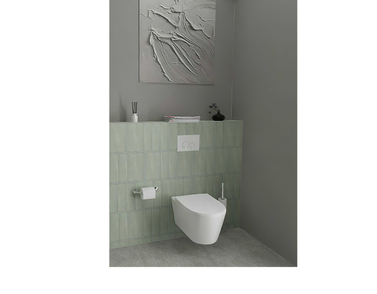 Унитаз подвесной безободковый Aquatek ОБЕРОН AQ1363W-00 533*360*344 мм, горизонтальный выпуск, тонкое сиденье с механизмом плавного закрывания, крепеж