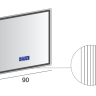 Зеркало с LED подстветкой, К6500, сенсорным выключателем Touch System, системой антизапотевания, с радио и датчиком температуры Cezares 45064