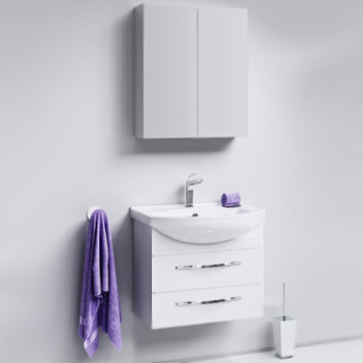 Тумба под раковину Aqwella Аллегро 65 2 ящика подвесная