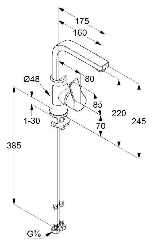 Смеситель для раковины Kludi Zenta SL 480280565