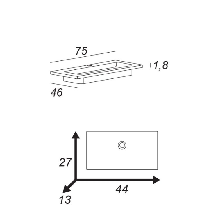Шкаф подвесной с открытыми полками, 30x46x62 Cezares 55166