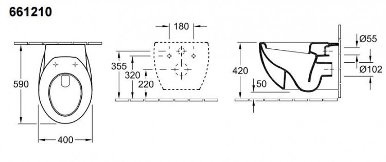 Унитаз Villeroy&Boch Aveo New Generation 661210R подвесной