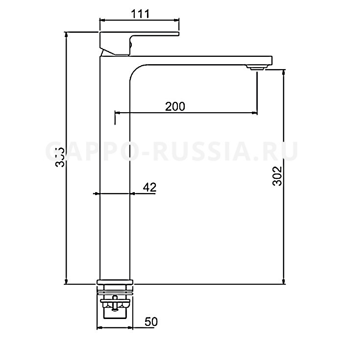 Смеситель для раковины Gappo G1083-2