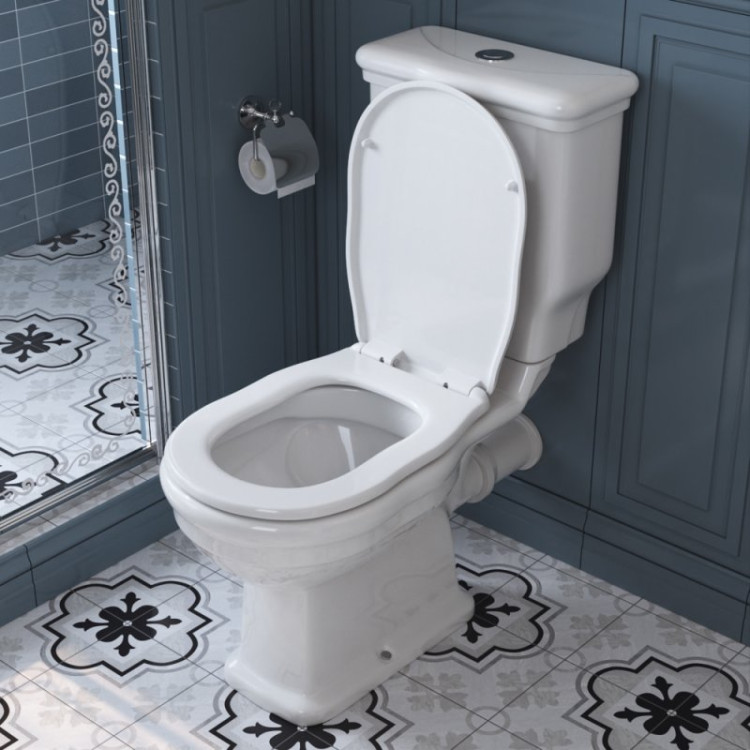 Чаша унитаза безободковая, с горизонтальным выпуском воды P-trap BelBagno BB115CPR