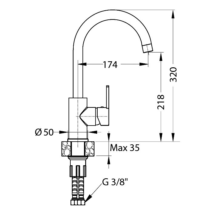 Смеситель для мойки ALVEUS GENESIS TONIA BRS