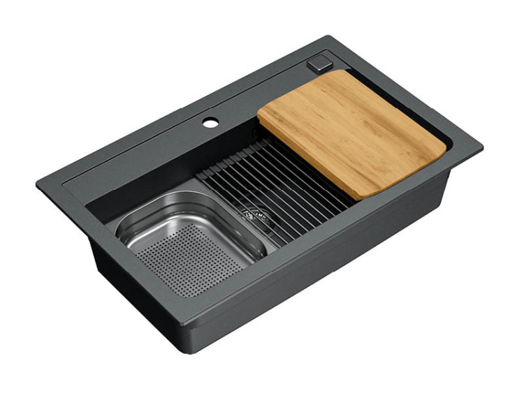 Мойка ALVEUS GRANITAL ATROX 40 CARBON - G91 790 X 500 1X в комплекте с сифоном 1132823,