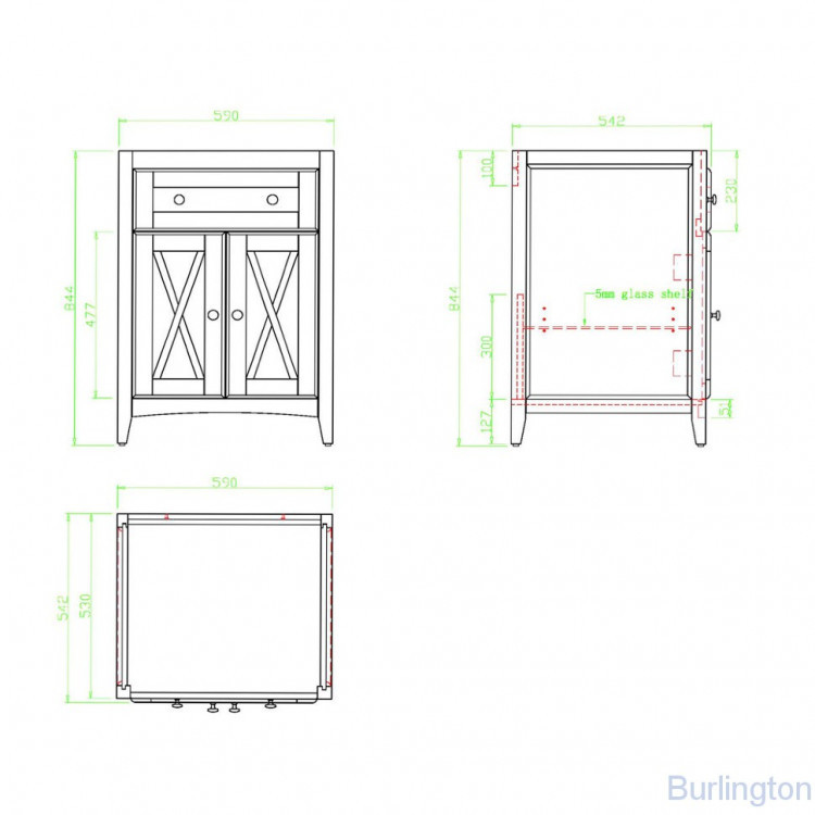 Тумба под раковину с двумя дверцами, цвет орех [EU2D]