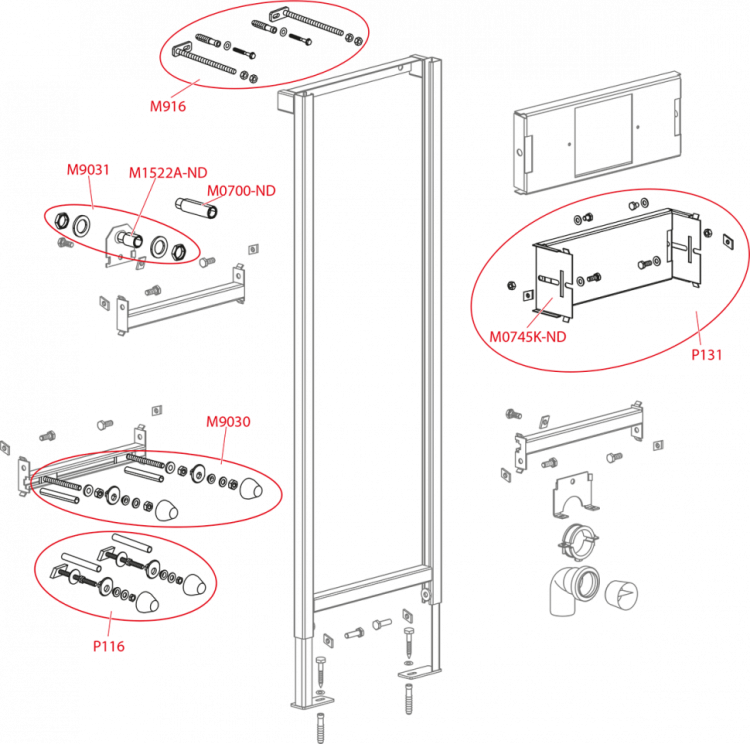 Монтажная рама для писсуара и сенсорного устройства Alcadrain A107S/1200
