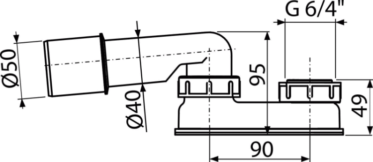 Гидрозатвор Alcadrain A533-DN50