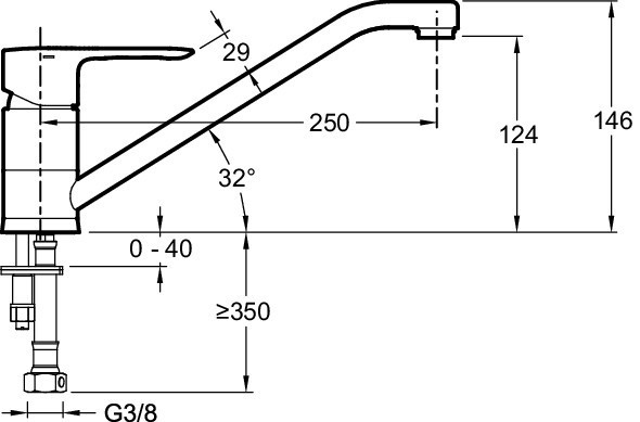 Однорычажный смеситель для кухни с вращающимся изливом Jacob Delafon JULY E16084-4-CP