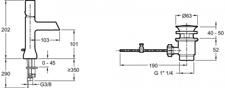 Однорычажный смеситель для раковины Jacob Delafon TOOBI E8959-CP