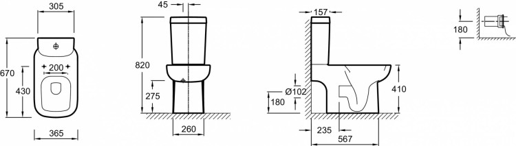 Унитаз напольный с горизонтальным выпуском, без крышки Jacob Delafon REPLAY 4973K-00
