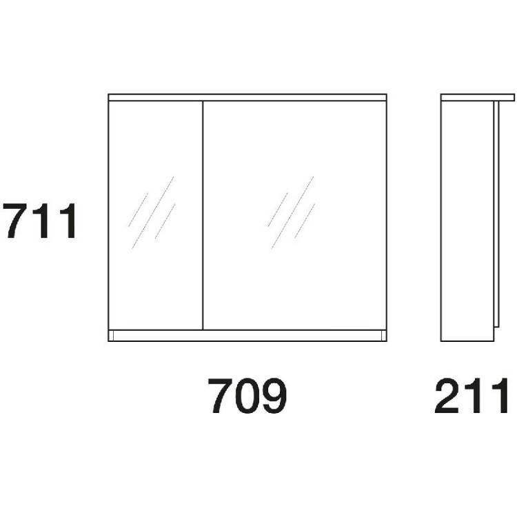 Зеркальный шкаф Edelform Amata 80 с подсветкой