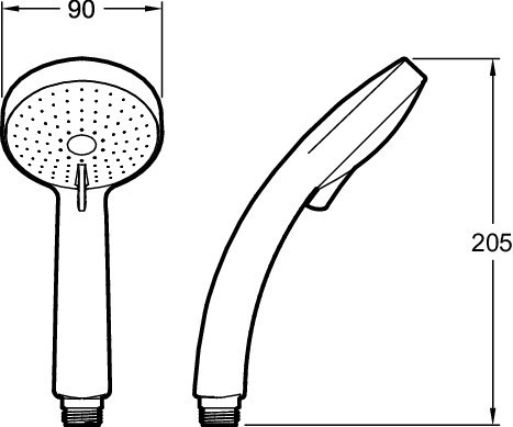 4-х режимный ручной душ диаметром 90 мм Jacob Delafon CITRUS E12902-CP