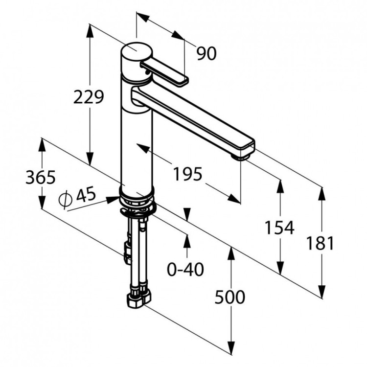 Смеситель для кухни Kludi Zenta 389790575